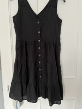 Next Black Linen mix tiered