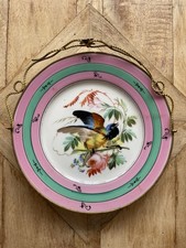 Antique Decorative Plate with Bird Hand Painted