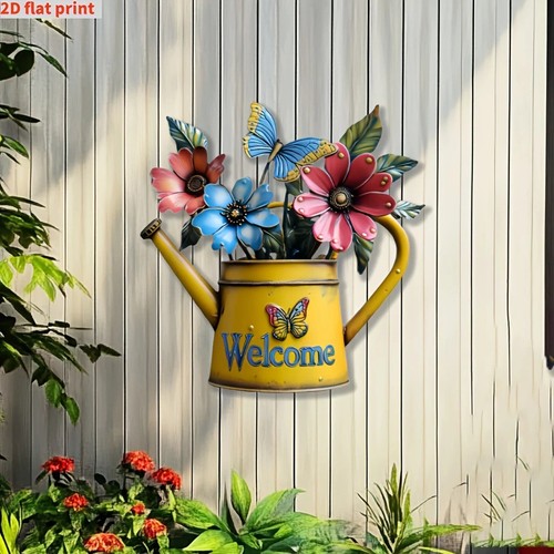 Rustic metal watering can - rustic,
