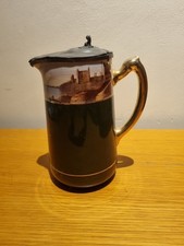 ANTIQUE GREEN POTTERY JUG WITH