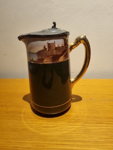 Antique green pottery jug - antique,
