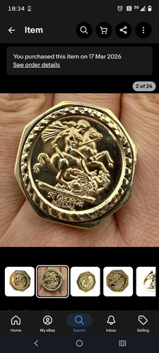 9ct gold george - 9ct, ring