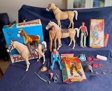 Vintage Marx Toys Wild Johnny West Figures Cowboy Kid Cherokee Thunderbolt Horse