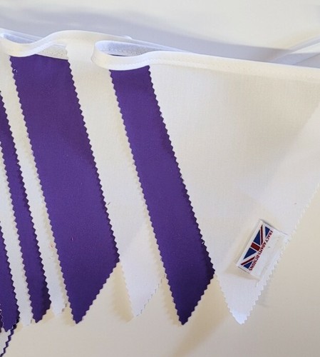 Purple and white bunting - purple,