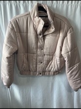 Beige Quilted Short Puffer