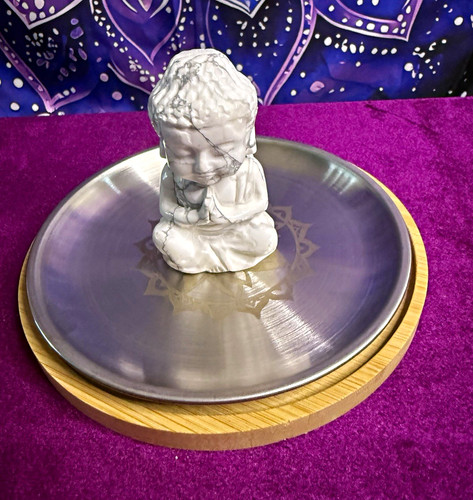 Crystal white howlite buddha - crystal,