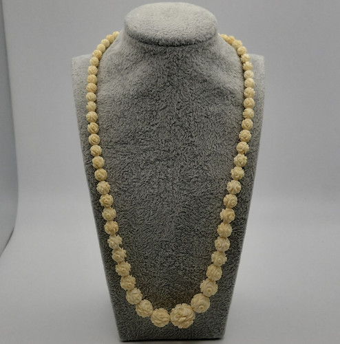 Ivory carved rose - rose, bead