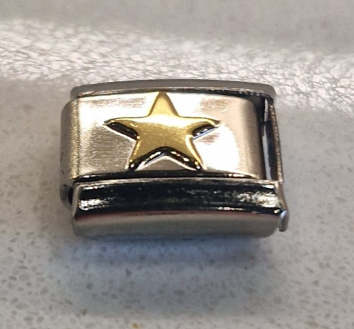 Gold star italian charm - italian,