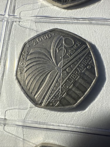 Public library 50p coin - public,