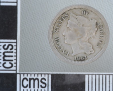 Usa three cent nickel 1881 - usa,