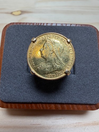1900 gold half sovereign ring - 1900,
