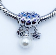 Pearl Clam Charm Bead Sea Life