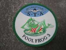 Pool Frog 3 Swimming Sport Woven Cloth Patch Badge (L40S)