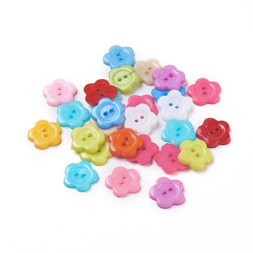 Acrylic buttons mixed colour - buttons, mixed-colour