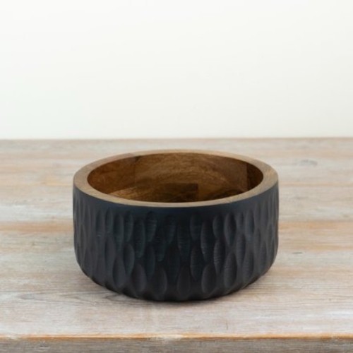Black wooden bowl decorative - wooden,