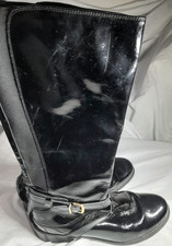 Clarks Women's Black Patent Leather Boots UK Size 6.5