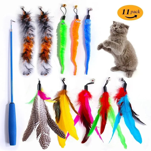 11pcs kitten toy cat feather - cat,