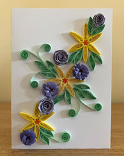 Handmade Quilled Card - Floral