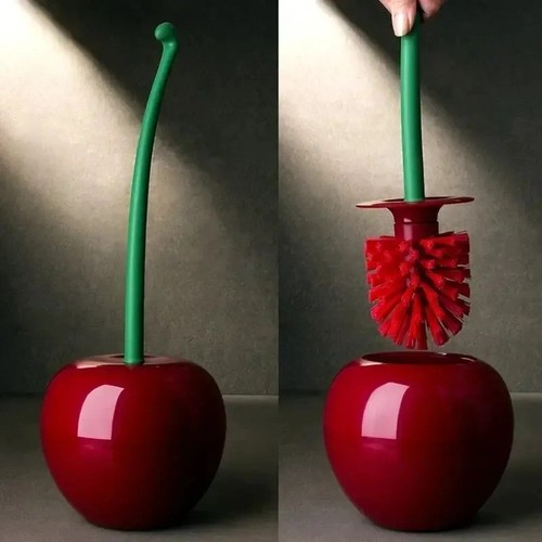 Red toilet brush creative - red,