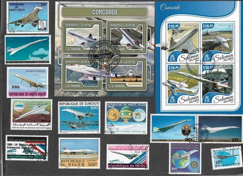 Concorde aviation stamps - on,