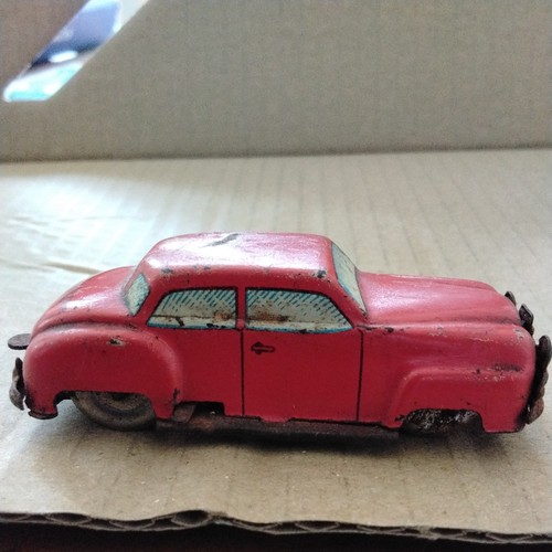 Vintage red metal toy car - vintage,