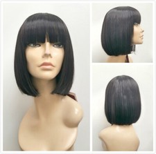 NEW FASHION HIGH HEAT RESISTANT HAIR OFF BLACK LADY WOMEN'S DAILY FULL WIG UK