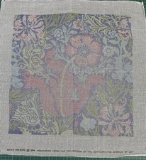 Vintage Floral Needlepoint Embroidery Canvas - Red Blue Green