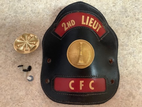 Fire helmet leather front - fire,