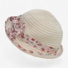 Polarn O. Pyret, Paper Straw Hat Pink Floral Bow, 1-2 Years B2797E2BDED0/1