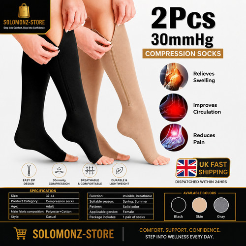 Zip compression socks - zip, up