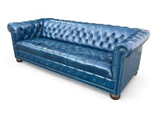 Vintage Navy Blue Chesterfield