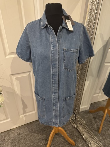 Ladies blue denim dress long - ladies,