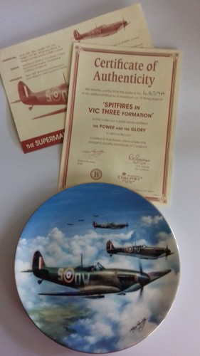 Coalport war plane plate - plate,