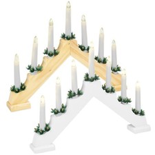 Traditional Christmas 7 LED Candle Lights Bridge Stand Gift Holder Home Decor