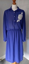 Vintage 1970's Blue Polyester