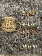 Aussie Bunch Swagman Pottery Mug And 6 Spoons