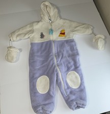 Vintage Winnie The Pooh Disney White Hooded Polyester Footless Disney 18 Month