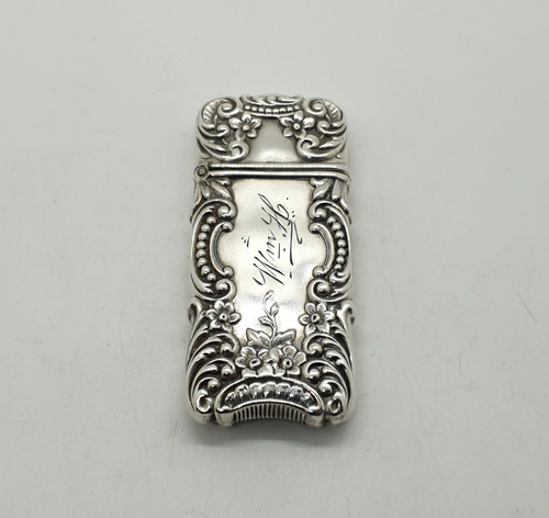Sterling silver vesta case - silver,