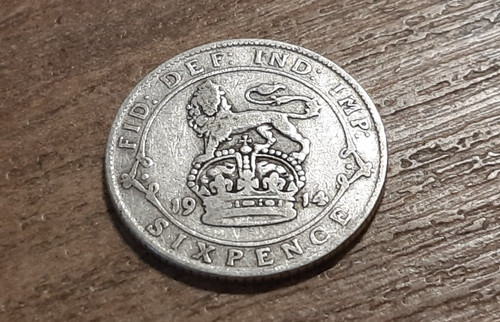 George silver sixpence - v,