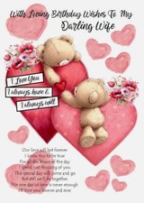 Happy Birthday To My Darling Wife  A5 Card for Her Wife Female With Love