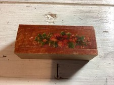 Vintage Wooden Floral Calligraphy Nib Box & Truslove & Hanson Brass Nibs