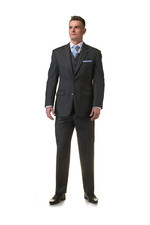 Grey Suit 2 Piece Herringbone Jacket Trouser Wedding Funeral Interview Formal