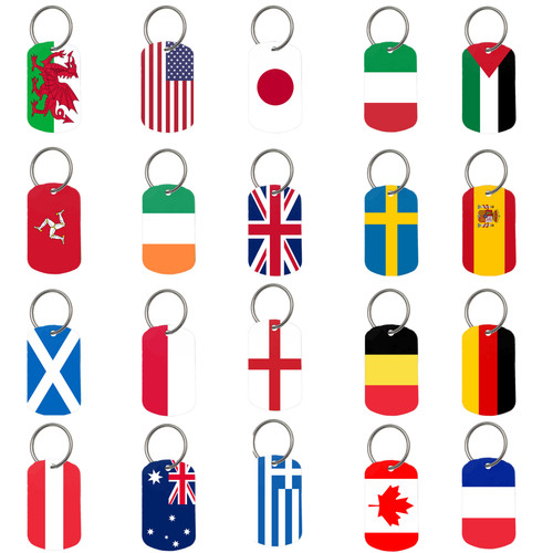 Country flag tags - flag, (keyrings)