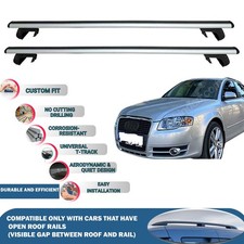 Roof Rack Cross Bars for Audi A4 Avant B6/B7 2003-2009 2 Pcs Silver