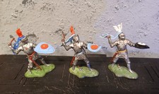 Britain's Swoppet Mounted Knight Attacking Vintage 1960's Swoppets Knights X3