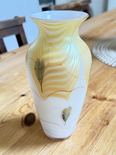 Okra pulled feather vase - feather,