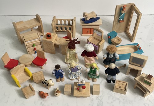 Wood doll house dolls - doll,