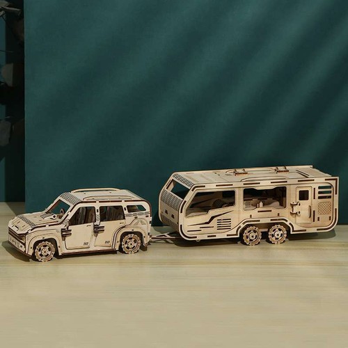 Trailer car puzzle - 3d,