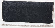 SATIN LACE FLORAL PROM WEDDING EVENING CLUTCH HANDBAG