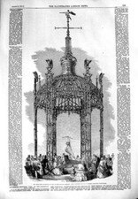 Original Old Antique Print